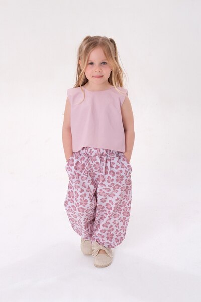 Karaniko Kids Κοριτσίστικο βαμβακερό σετ με γιλέκο που δένει στην πλάτη και π...