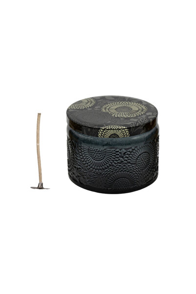 FLORY Recipient pentru lumanare din sticla neagra 100 ml, fitil si capac negr...