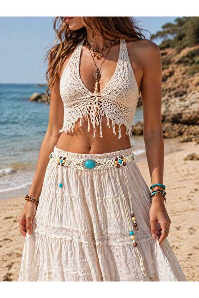 beyna aksesuar ΖΩΝΗ ΜΑΚΡΟΜΕ ΜΕ ΦΥΣΙΚΕΣ ΠΕΤΡΕΣ, ΧΕΙΡΟΠΟΙΗΤΗ ΕΚΡΟΥ ΖΩΝΗ ΜΕ ΚΕΡΙ...