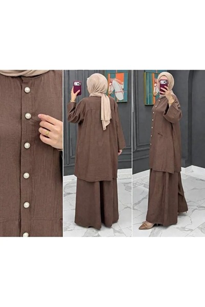 02Lady Fashion Κομψό Σετ Τουαλέτας με Κουμπιά και Λεπτομέρειες, Διπλές Τσέπες...