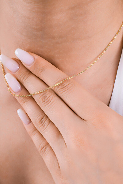 Side Gold Kuyumculuk 14 Ayar Altın Doç Zincir Kolye 1,3 mm