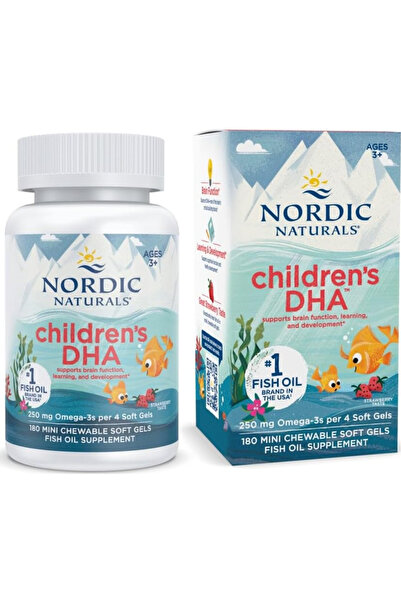 Nordic Naturals Children’s DHA, Strawberry - 180 Mini Chewable Soft Gels for ...