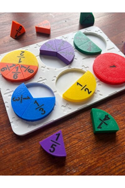OtoBakımZamanı Eğitici Matematik Kesir Seti - Renkli Kesir Tablası ve Puzzle ...