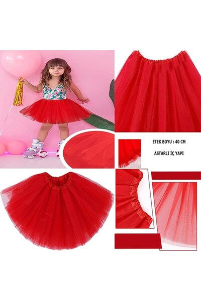 TakÇalıştır Red tutu skirt ballet skirt performance skirt kids baby size
