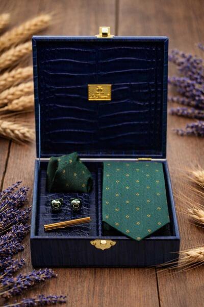 Kravatkolik Ανδρικό κουτί δώρου σε μπλε ναυτικό χρώμα - Σετ με γραβάτα, μαντή...