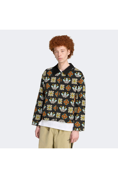 adidas Monogram Allover Print Erkek Siyah Renkli Ceket