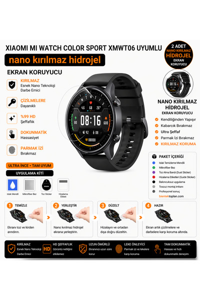 Astakos ساعة Xiaomi Mi Watch Color Sport XMWT06 متوافقة مع واقي شاشة نانو هيد...