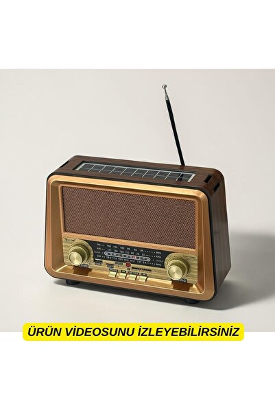 Dexxony Güneş Panelli Nostaljik Radyo Bluetooth Hoparlör - USB/SD/SW/AM/FM Bü...