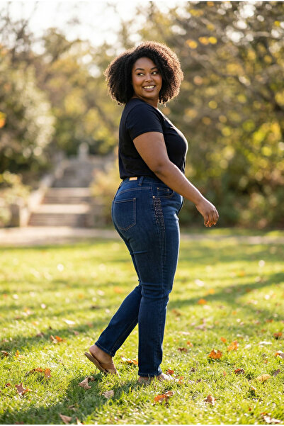 MaaMs Women's Plus Size Stone Washed Denim Jeans
