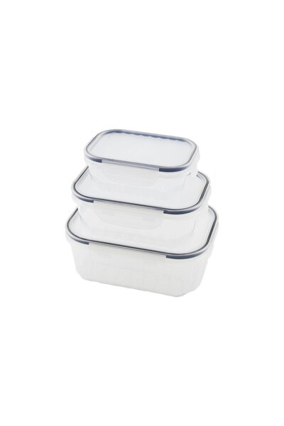 ALVERA COLLECTION 3Pcs Leak-Proof Storage Container Set Transparent Container...