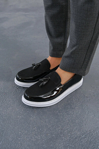 MR MN002 - حذاء RBT Loafer Verniciata للرجال باللون الأسود