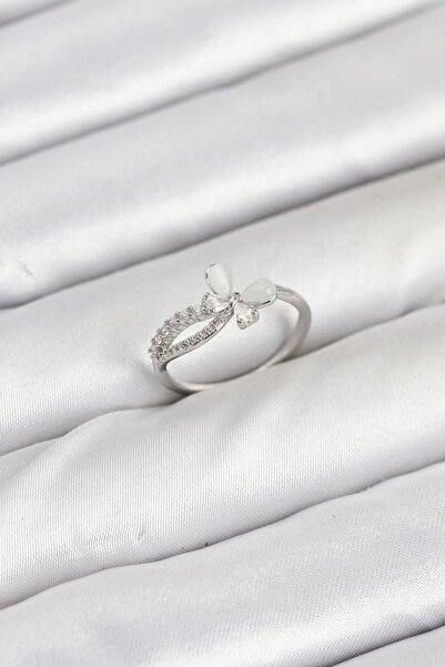 OtoTech Brass Silver Color Zircon Stone Women's Ring