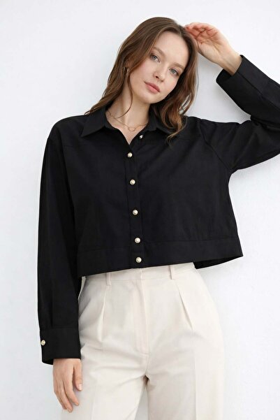 ModaPlaza Γυναικείο πουκάμισο με κουμπιά από ύφασμα Modal με μακριά μανίκια κ...