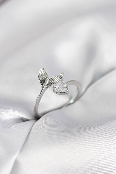 Generic Brand Dgc Avm ®   Fish Tail Model Silver Color Zircon Stone Women's Ring