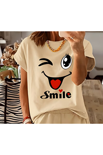 ALEYZA MODA Υπερμεγέθη T-Shirt με Κέντημα, Βαμβακερό, Άνετη Γραμμή για Καθημε...