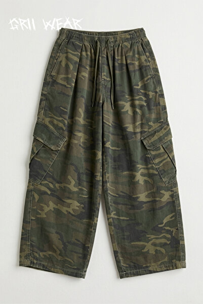 GRİİ WEAR Πολύ Φαρδύ Unisex Παντελόνι Cargo με Τσέπες