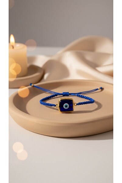 SR Jewelry Box Ayarlanabilir Mavi Nazar Bileklik – El Örgüsü İpli Minimal Tas...