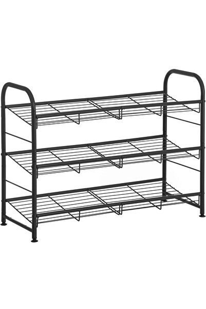 Brius Raft de depozitare pantofi, din metal, pe 3 niveluri, cu rafturi unghiu...