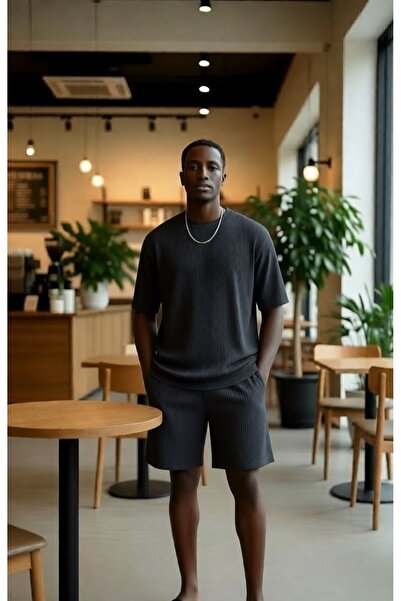 E-ROMA Σετ σορτς και μπλουζάκι Ottoman Flexible Lycra oversized 1KH3