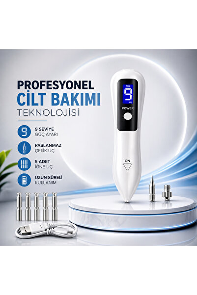 PİRAYE AKSESUAR Plazma Pen Profesyonel 9 Kademe Dijital Lazer Plazma Pen-Akne...