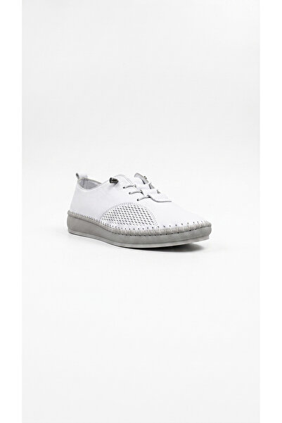 Ustalar Ayakkabı Çanta White women's genuine leather sports shoes 451.2107