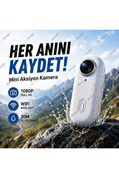 Nivego Nvg Mini Aksiyon Kamera Video Kaydedici 1080P Full HD WiFi Klipsli Taş...