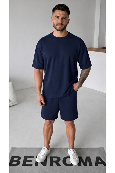 E-ROMA Ελαστικό σετ σορτς και μπλουζάκι από λύκρα σε oversize εφαρμογή 1KH6