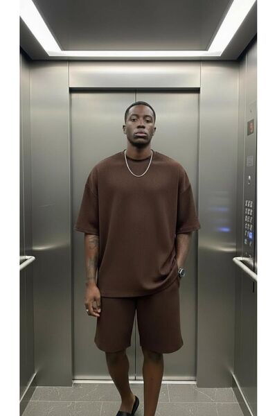 E-ROMA Σετ μπλουζάκι και σορτς Ottoman Flexible Lycra oversized 1KH1