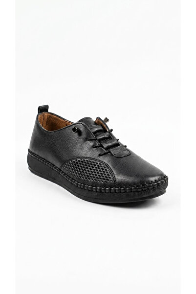 Ustalar Ayakkabı Çanta Black Women's Genuine Leather Sports Shoes 451.2107