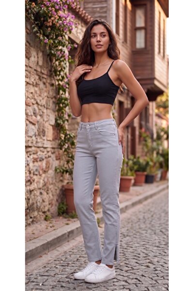 REDZARRAM Ελαστικό τζιν παντελόνι με σκίσιμο στο τελείωμα από λύκρα