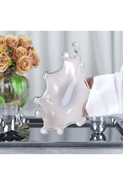 Al Hadaya Mall Luxury Glass Serving Plate - Pink - 21x14x8cm