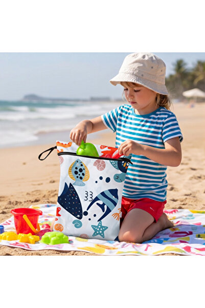 yorni 2 Adet, 30x35cm Sıvı Geçirmeyen, Islak Kuru Çok Amaçlı Çanta, Fermuarlı, Makinede Yıkanabilir