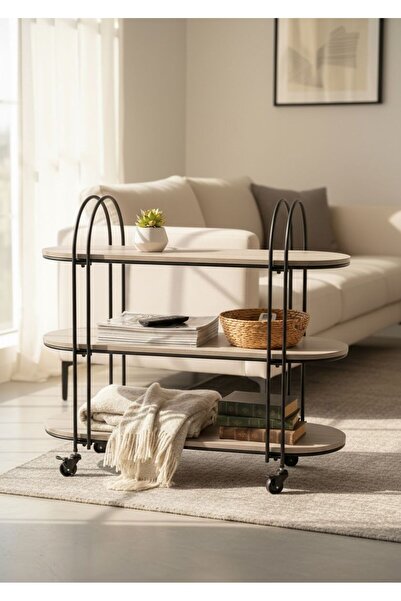 Casco Multi-Purpose Rolling Serving Cart - Modern Design with Three Shelves