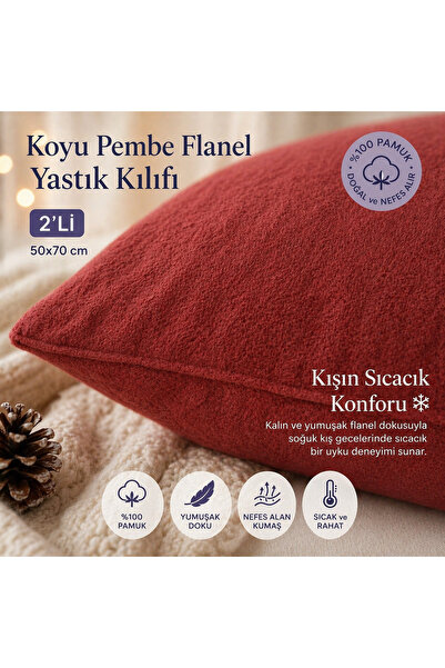 Home 100% Cotton Flannel Pillowcase Set of 2 50X70 cm