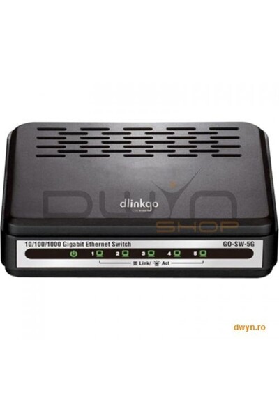 D-Link Switch Desktop 5 porturi 10/100/1000, plastic, D-LinkGO
