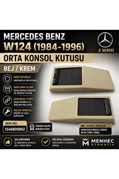 Menhec Otomotiv Mercedes Benz W124 Orta Konsol Kutusu Bej (Krem) 1246800852 U...