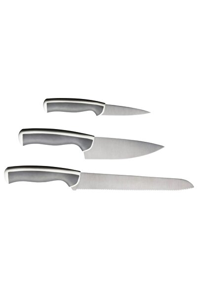 IKEA QUİCK 3 Parça Paslanmaz Çelik Bıçak Seti (Şef Bıçağı, Ekmek Ve Soyma Bıç...
