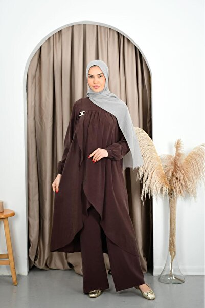 ELBİSHE Asymmetrical Cut Casual Tunic Trouser Set