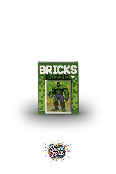 Bricks Snackzotic Marvel Hulk Themed Mini Puzzle - 100 Piece Puzzle (10X15 cm)