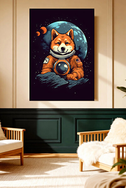 Mushen Studio Astronaut Shiba Inu Dog Canvas Painting Modern Wall Decor Artwo...