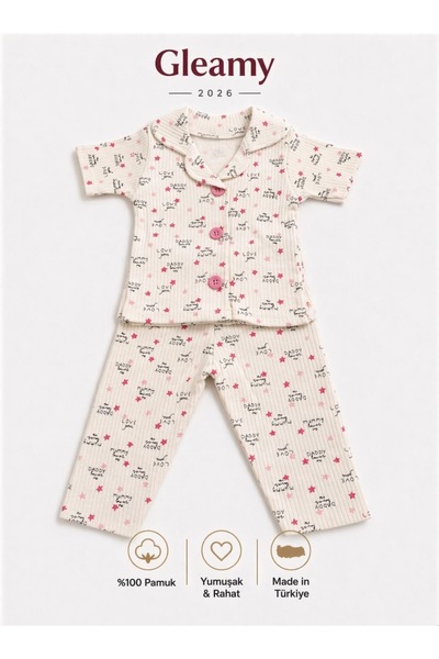 Gleamy 100% Cotton Baby Pajama Set for 1-4 Years Old, Summer Anti-Sweat Soft ...