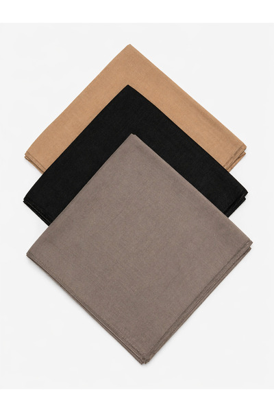 VEGA MODA Μονόχρωμο ραμμένο τυλιχτό ύφασμα σετ 3 τεμαχίων 100x100 εκ. Ινδικό ...