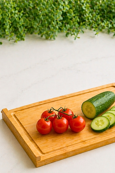 Lucky Love Luxury Cutting Board with Bamboo Edges, Meat and Vegetable Cutting Board with Edges on the Worktop 35X24Cm