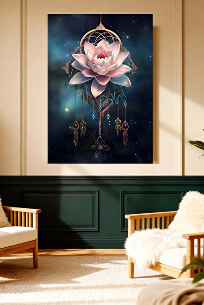 Mushen Studio Πίνακας ζωγραφικής σε καμβά Lotus Dream Catcher Μυστικιστική δι...