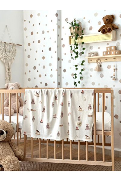 MİLNA BABY&KİDS 100% Cotton Interlock Baby Blanket 90X110 cm Soft Baby Blanke...