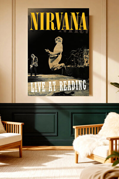 Mushen Studio Nirvana Live at Reading Canvas Painting Rock Wall Decor Artwork...