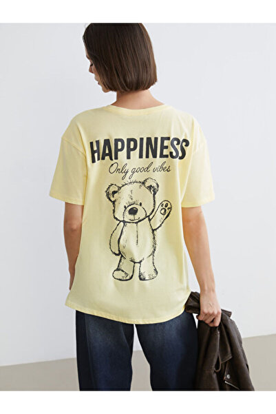 LC Waikiki RMZ GİYİM FARKIŞİLLERİNE ZERO Roba Yaka Bear Tricou cu imprimeu pe...