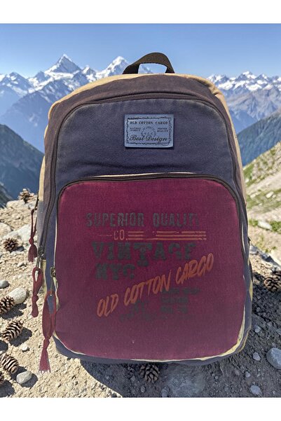 Old Cotton حقيبة سفر مدرسية ذات تصميم كلاسيكي ملون عالي الجودة مقاس 30 سم × 4...