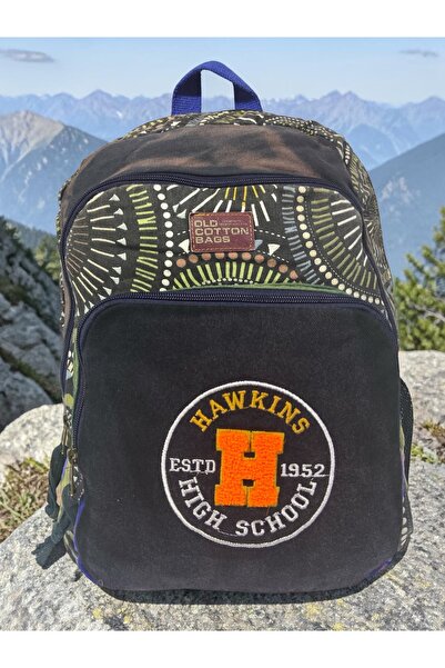 Old Cotton حقيبة سفر مدرسية ذات تصميم كلاسيكي ملون عالي الجودة مقاس 30 سم × 4...