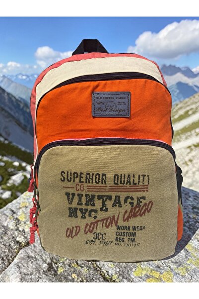 Old Cotton حقيبة سفر مدرسية ذات تصميم كلاسيكي ملون عالي الجودة مقاس 30 سم × 4...